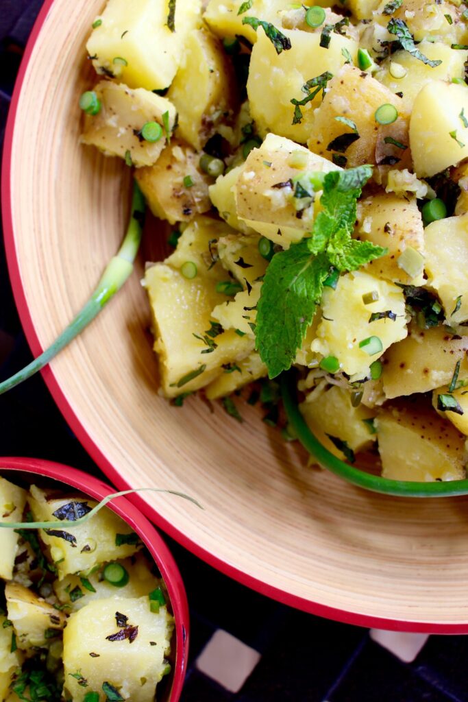 Minted Garlic Scape Potato Salad