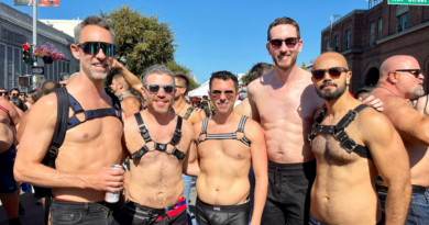 California State Sen. Scott Wiener (second from the right) along with fellow attendees at Folsom Street Fair.