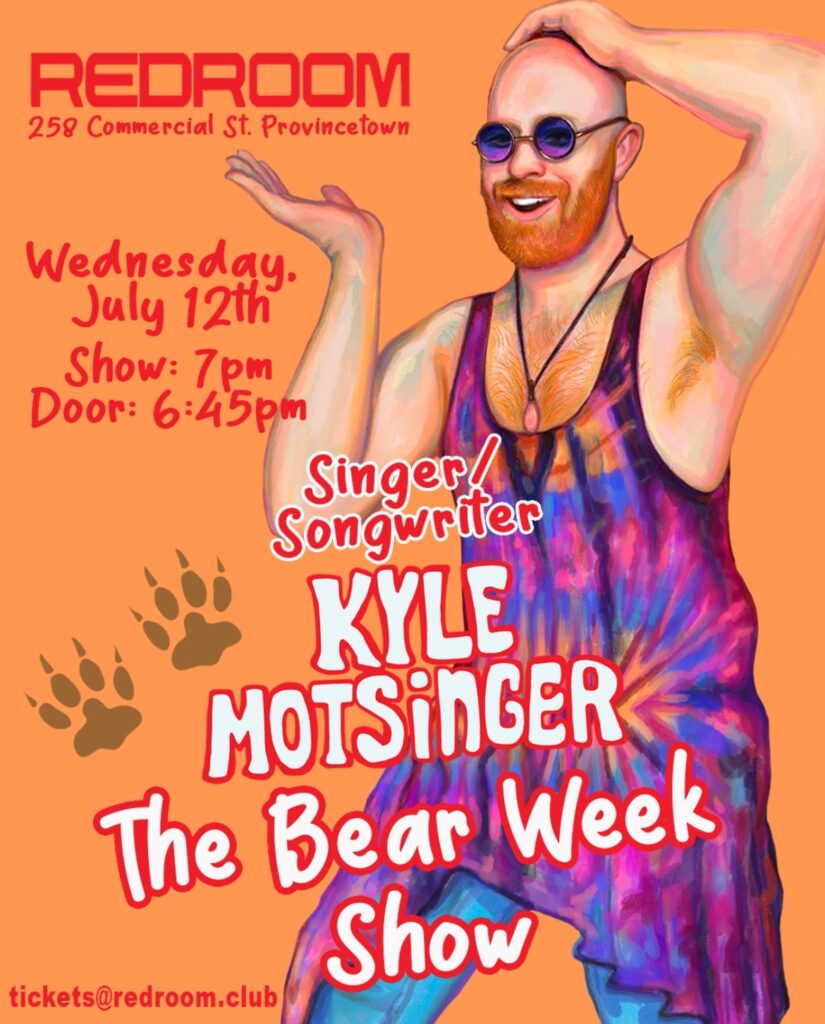 Kyle Motsinger returns to PTown with “The Bear Week Show”. Bear World